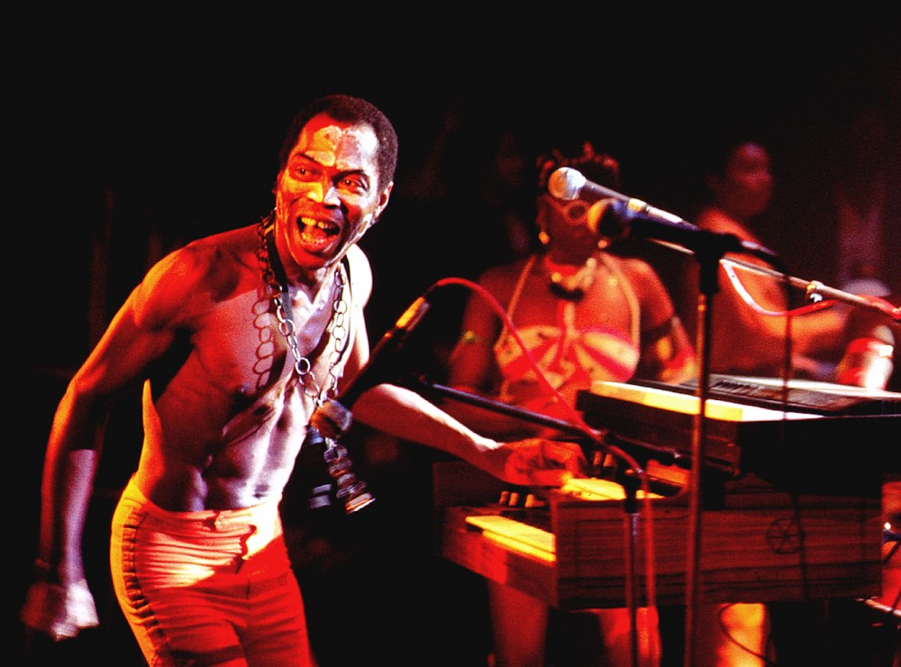 Fela Kuti performing with his band the Egypt 80.