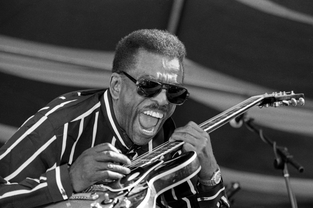 Syl Johnson performing at the New Orleans Jazz & Heritage Festival on May 3, 1997.