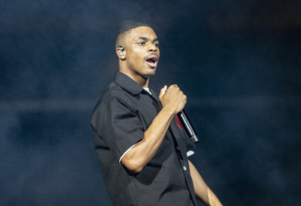 Vince Staples performs at Little Caesars Arena on February 28, 2022 in Detroit, Michigan.
