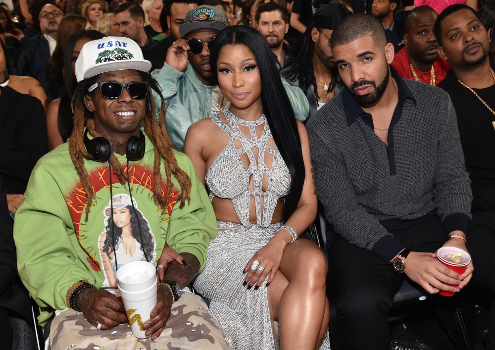 Lil Wayne, Nicki Minaj, Drake sitting