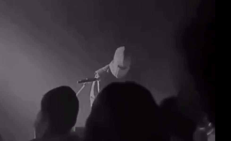 Screenshot of a masked Kanye from Sunday's DONDA listening party in Las Vegas.