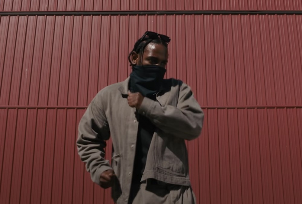 Kendrick Lamar in the video for Baby Keem's "family ties."